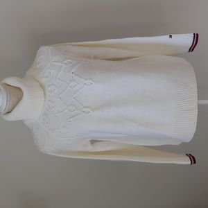 Tommy Hilfiger turtleneck sweater, ivory with cuff trim, S